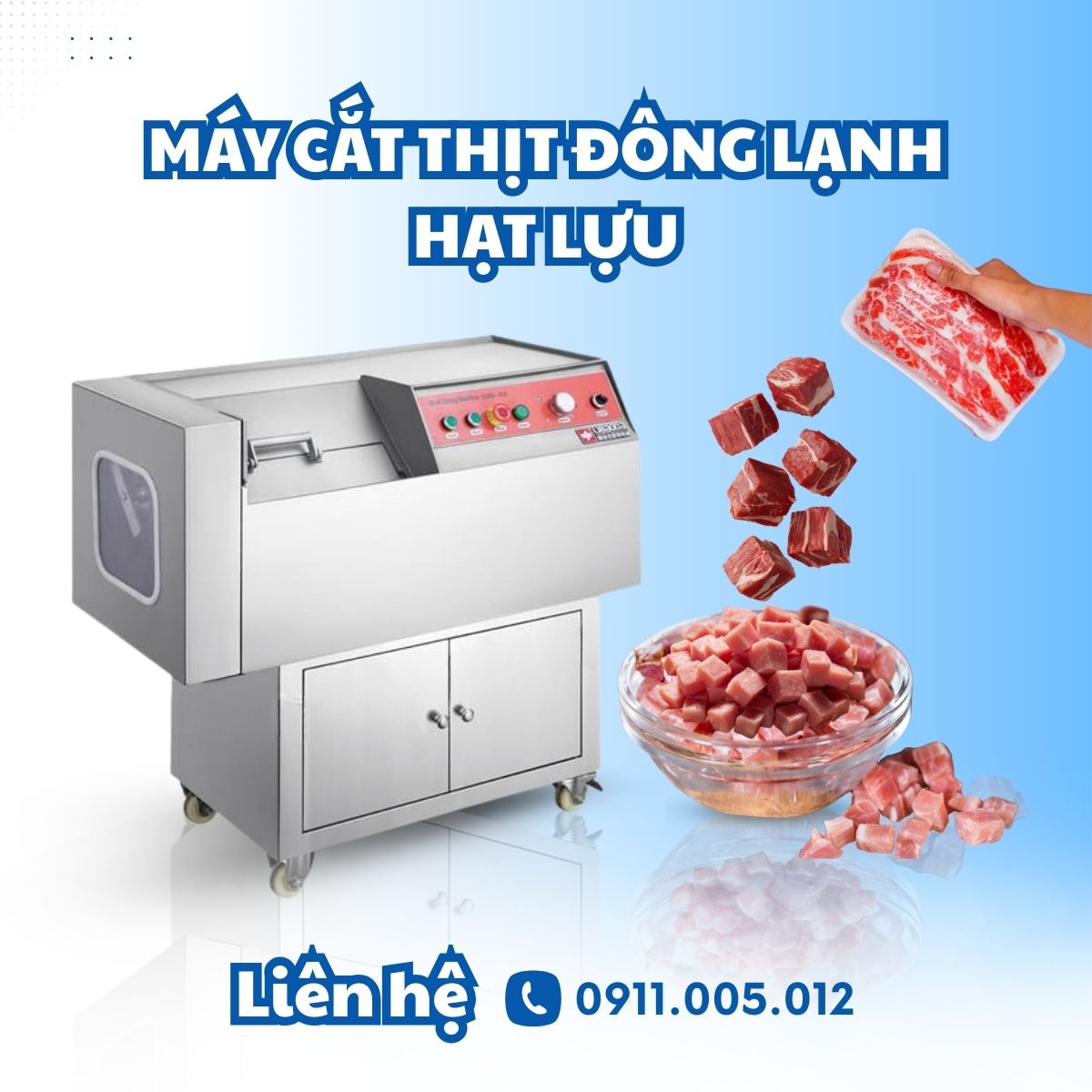 Máy cắt thịt đông lạnh hạt lựu